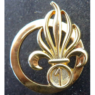 1° REG : insigne de béret du 1° Régiment étranger du Génie Boussemart G. 4572