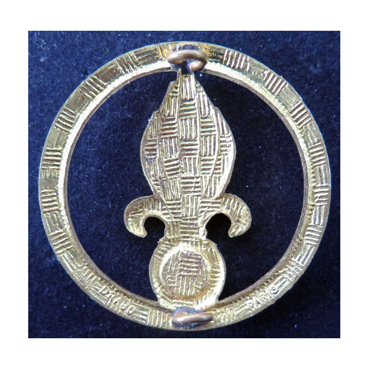 Insigne de béret de la légion Fabrication Drago sur son support vert