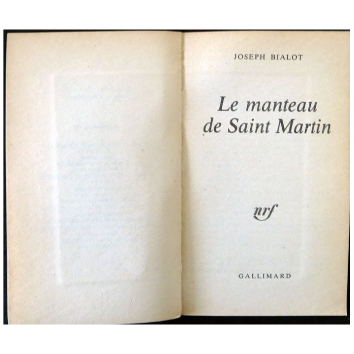 Série noire : Le manteau de Saint Martin de Joseph Bialot aux éditions Gallimard