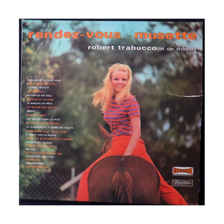 DISQUE 33 TOURS : Rendez-vous musette Robert Trabucco et son orchestre