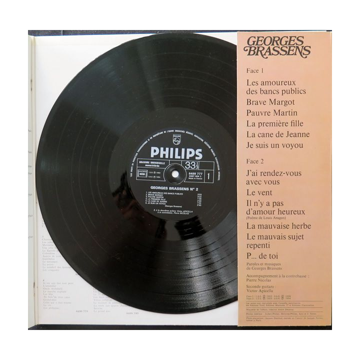 DISQUE 33 TOURS : Georges Brassens Les Amoureux des Bancs Publics vol 2