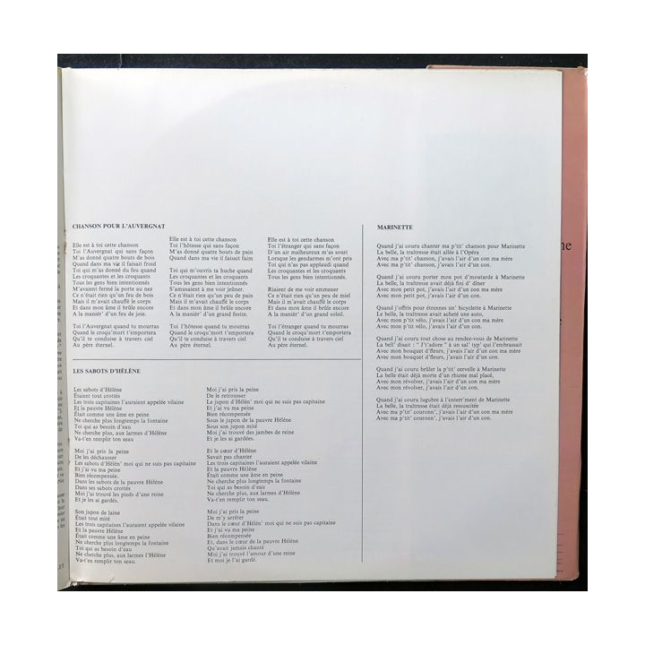DISQUE 33 TOURS : Georges Brassens Chanson Pour l'Auvergnat vol 3