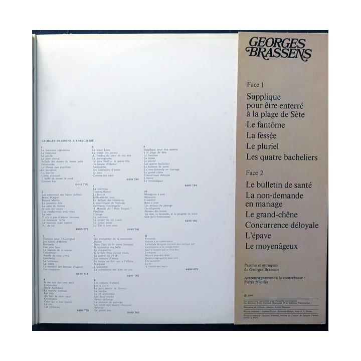 DISQUE 33 TOURS : Georges Brassens supplique pour être enterré à la Plage de Sète vol 9
