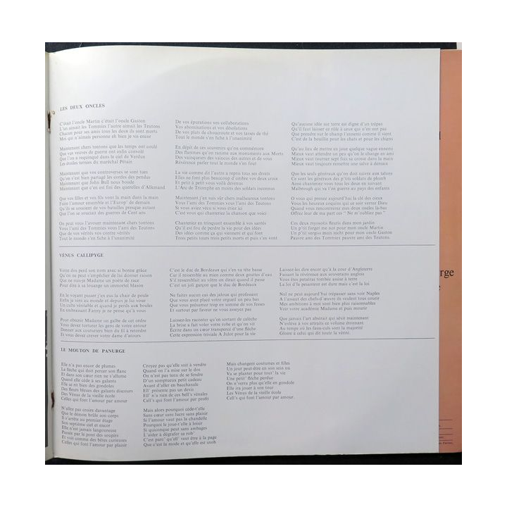 DISQUE 33 TOURS : Georges Brassens Les Copains d'abord vol 8