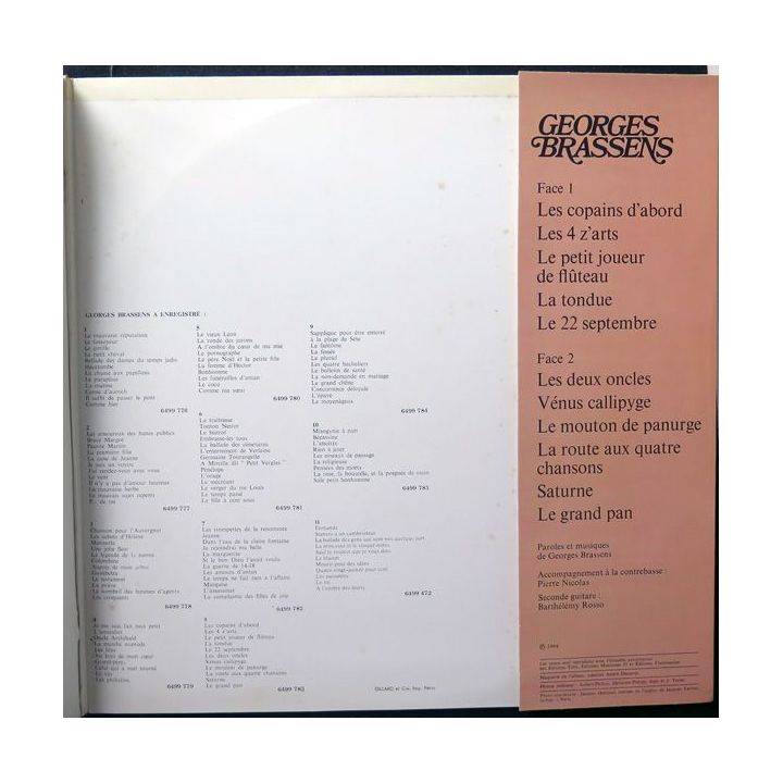 DISQUE 33 TOURS : Georges Brassens Les Copains d'abord vol 8