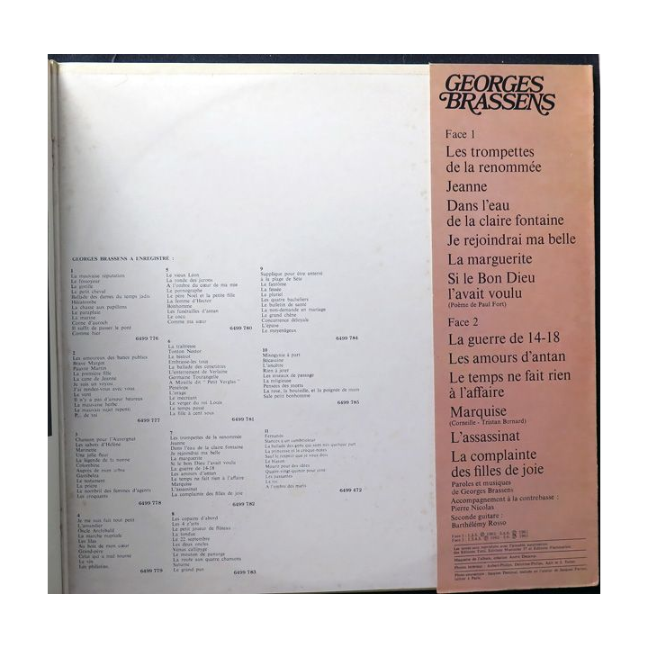 DISQUE 33 TOURS : Georges Brassens Les Trompettes de la renommée vol 7