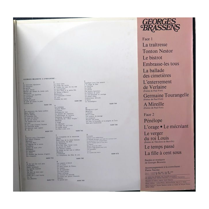 DISQUE 33 TOURS : Georges Brassens Le Mécréant vol 6