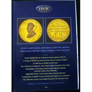 Catalogue illustré DNW de jetons et de médailles décembre 2005