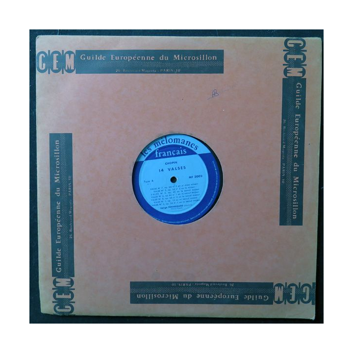 DISQUE 33 TOURS : Chopin 14 Valses Valses n° 1 à 14