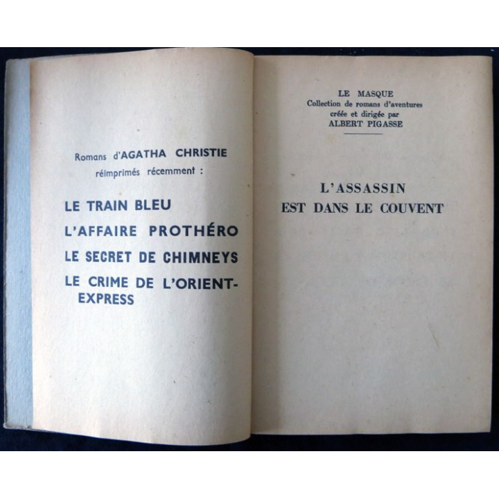 L'Assassin est dans le couvent de Jacques Ouvard aux Editions Librairie des Champs Elysées