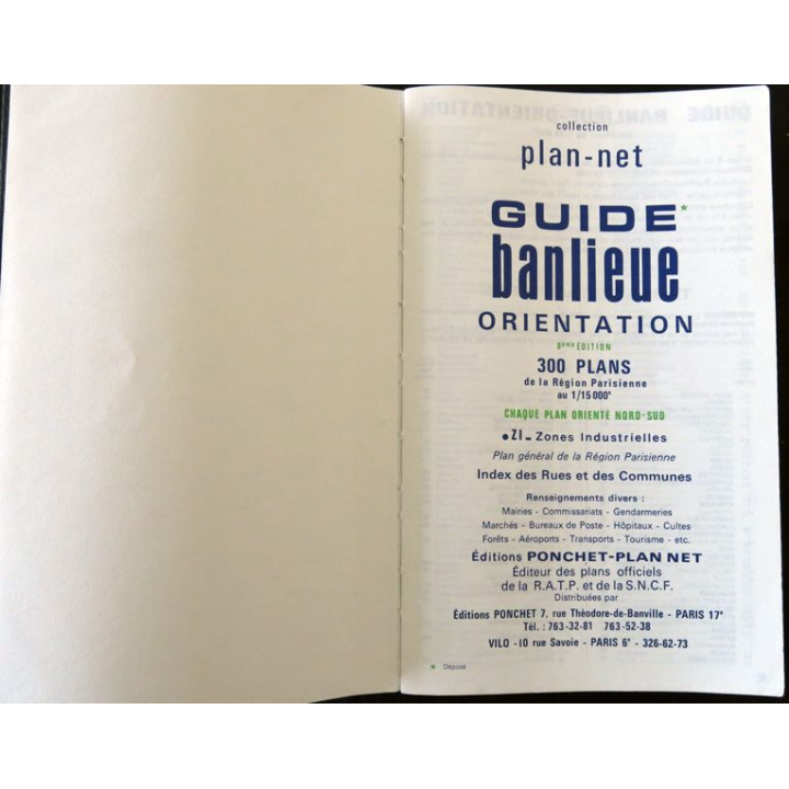 Plan Net : Guide Banlieue aux Editons Ponchet