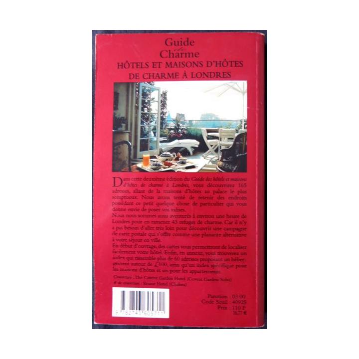 Guide de charme : Hôtel et maisons d'hôtes de charme à Londres aux Editons Rivages