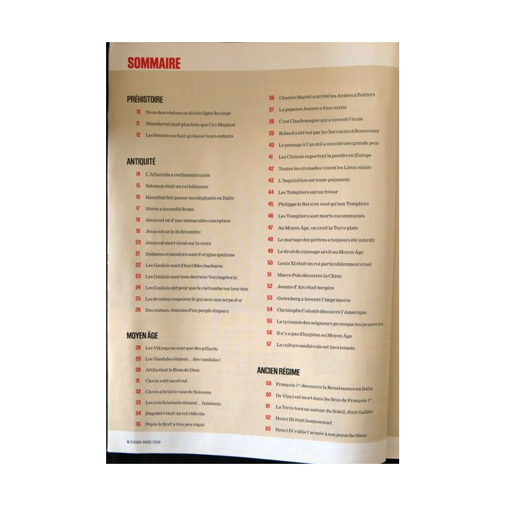Magazine : Le Point Historia Hors-Série Février-Mars 2009 100 idées reçues en Histoire