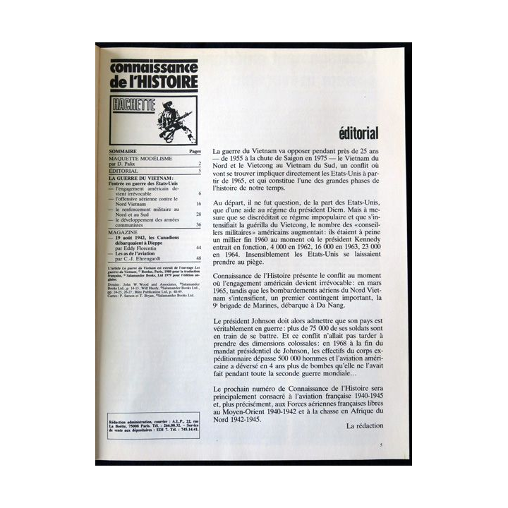 MAGAZINE : Connaissance de l'Histoire N° 52 Janvier  1983 - La guerre du Vietnam