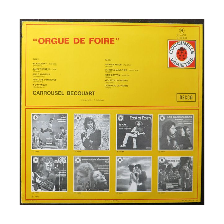 DISQUE 33 TOURS : Orgue de Foire