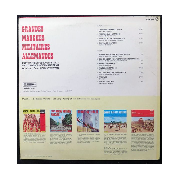 DISQUE 33 TOURS : Marches militaires allemandes
