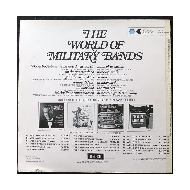 DISQUE 33 TOURS : The World of military bands 