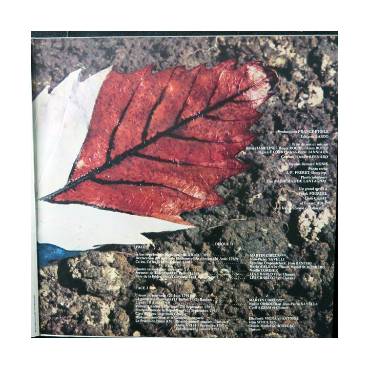 DISQUE 33 TOURS : La révolution française Rock Opéra 