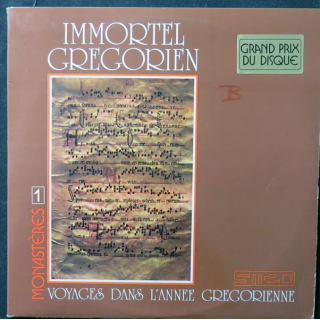 DISQUE 33 TOURS : Immortel Gregorien Monastères 1