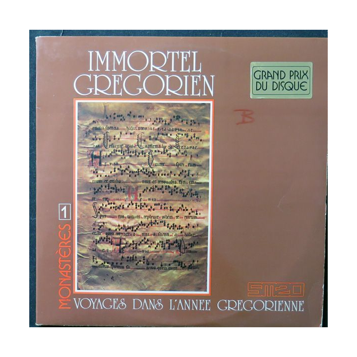 DISQUE 33 TOURS : Immortel Gregorien Monastères 1