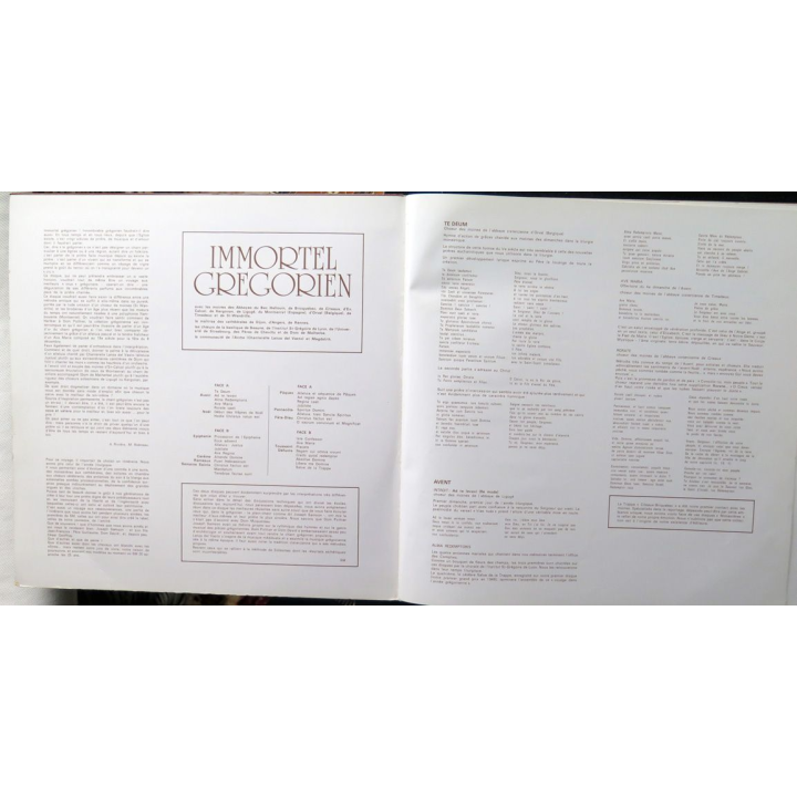 DISQUE 33 TOURS : Immortel Gregorien Monastères 1