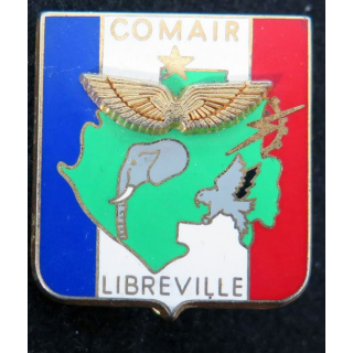 COMAIR LIBREVILLE :  insigne métallique du commandement de l'armée de l'air à Libreville de fabrication Promodis