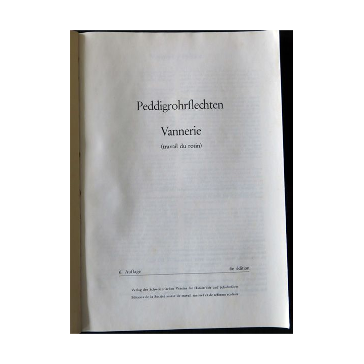Vannerie (Travail Du rotin) aux Edition de la société Suisse de Travail Manuel
