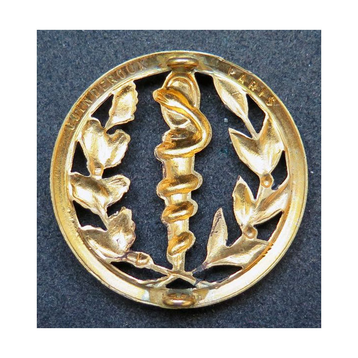insigne métallique de béret du service de santé de fabrication Coinderoux Paris