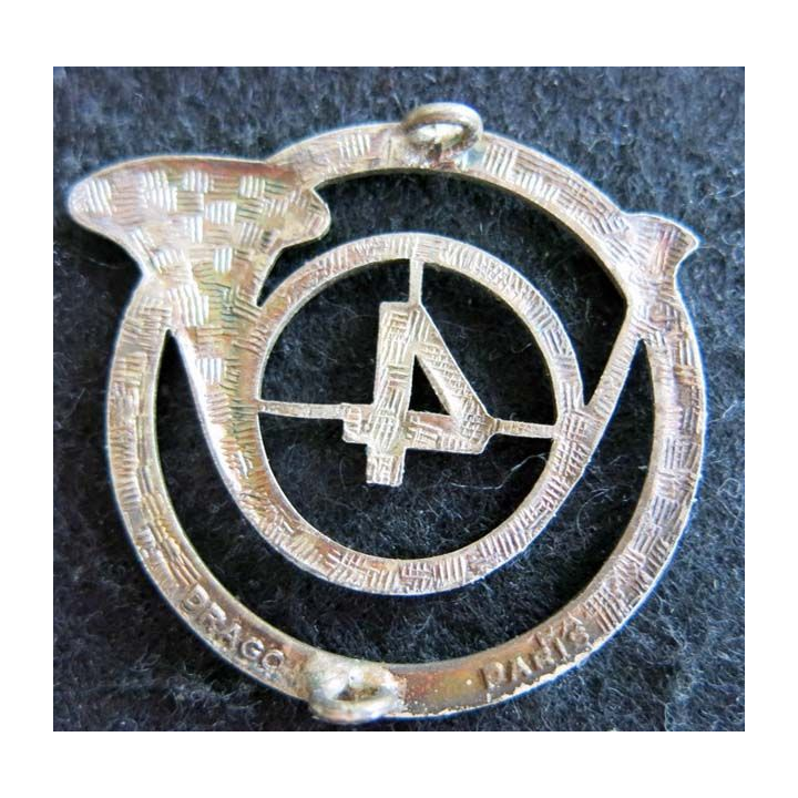 4° RCH : insigne métallique de béret du 4° régiment de chasseurs de fabrication Drago Paris