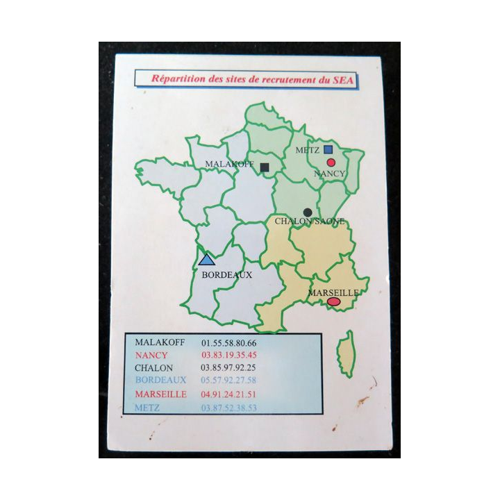SEA : carte routière et touristique de la France aux couleurs du SEA
