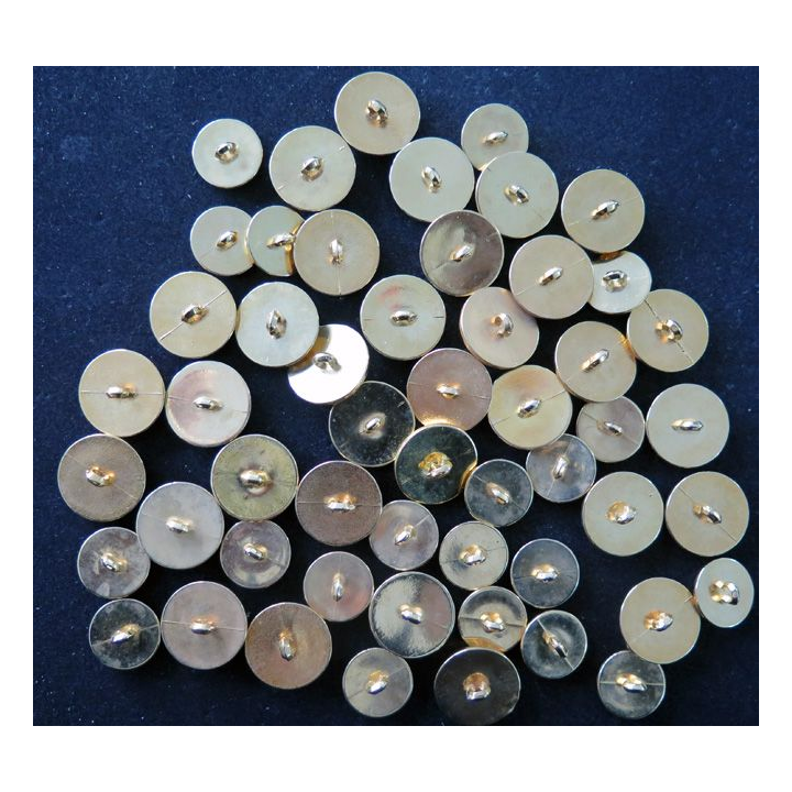 LOT de 33 boutons martelés dorés de veste de 2,2 cm de diamètre et 20 boutons de manches de 1,8 cm