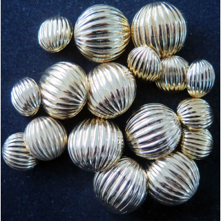 LOT de 8 boutons bombés striés dorés de veste de 2,2 cm de diamètre