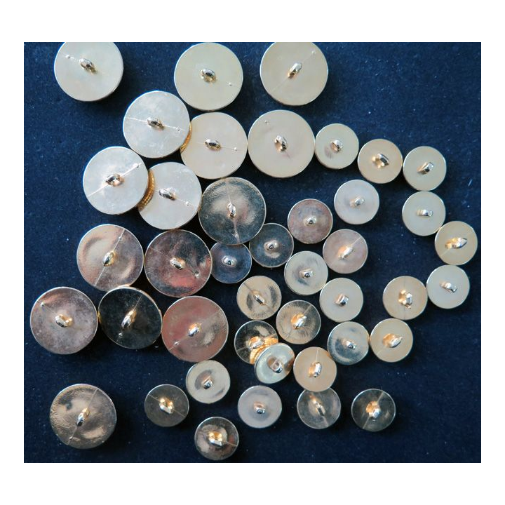 LOT de 15 boutons bombés striés dorés de veste de 2,8 cm de diamètre e