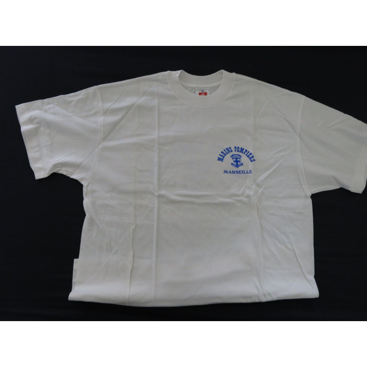 Tee shirt de sport BMPM taille XL blanc de fabrication Hanès avec sérigraphie