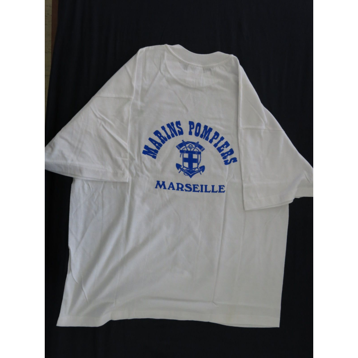 Tee shirt de sport BMPM taille XL blanc de fabrication Hanès avec sérigraphie