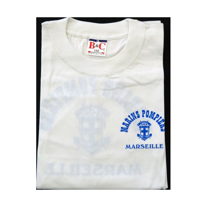 Tee shirt de sport BMPM taille150 / XL blanc de fabrication B & C avec sérigraphie