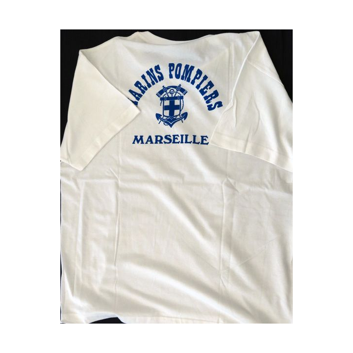 Tee shirt de sport BMPM taille L blanc de fabrication Solis avec sérigraphie