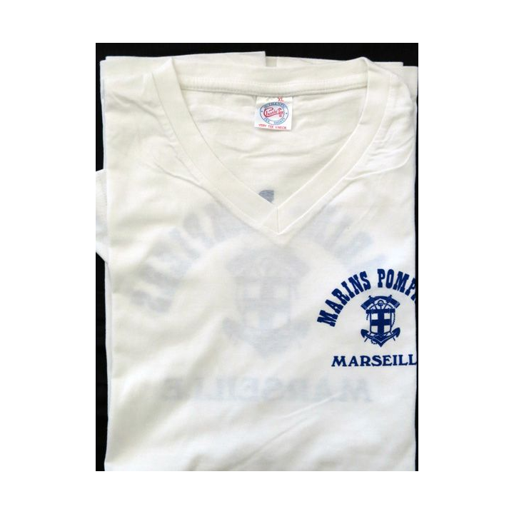 Tee shirt de sport BMPM taille XL blanc de fabrication Classic Tee avec sérigraphie