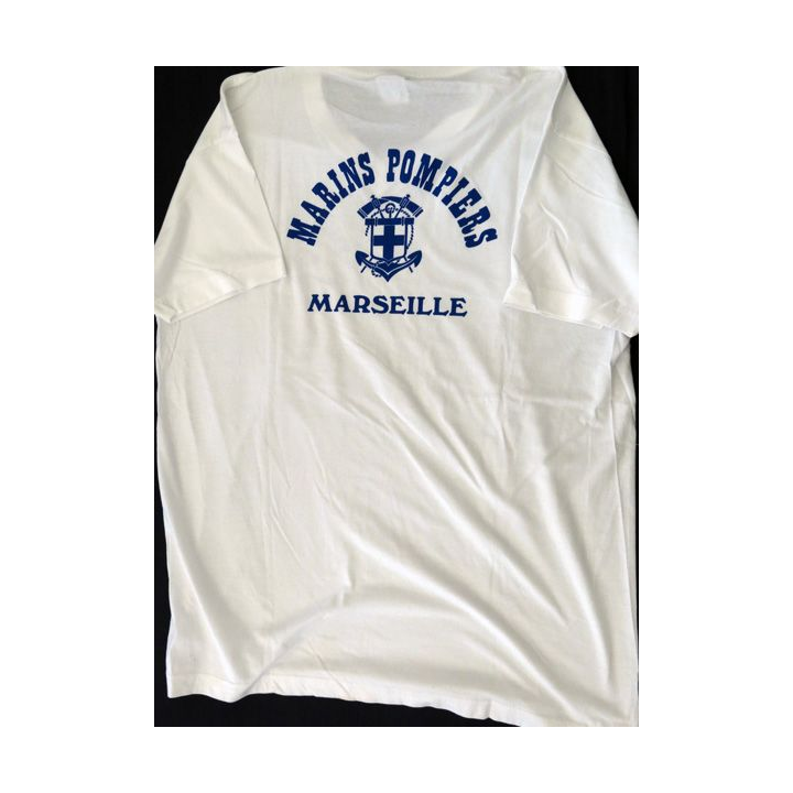 Tee shirt de sport BMPM taille XL blanc de fabrication Classic Tee avec sérigraphie