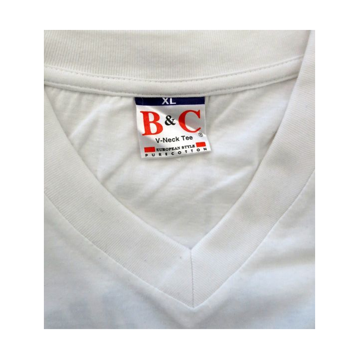 Tee shirt de sport BMPM taille XL blanc de fabrication B & C avec sérigraphie