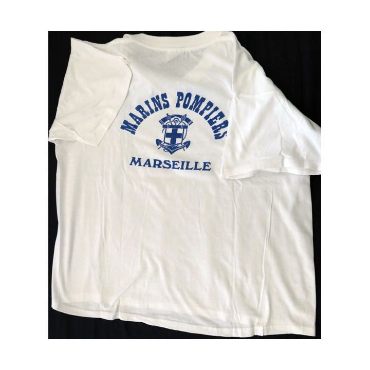 Tee shirt de sport BMPM taille XL blanc de fabrication B & C avec sérigraphie