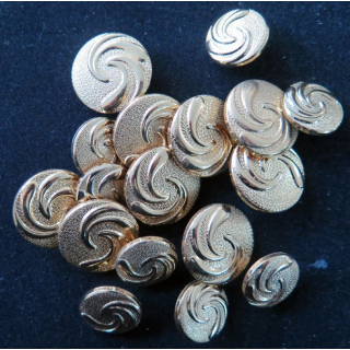 LOT de 6 boutons dorés de veste de 2,2 cm de diamètre et 8 boutons de manches de 1,8 cm