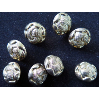 LOT de 8 boutons bombés et dorés de chemisier de 1,5 cm de diamètre