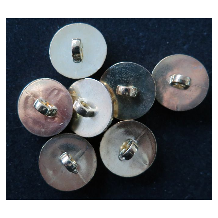 LOT de 7 boutons légèrement bombés et dorés de veste de 2 cm de diamètre