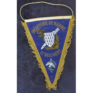 CEC 11° RIMA : fanion du CEC 11° régiment d'Infanterie de Marine 30 cm