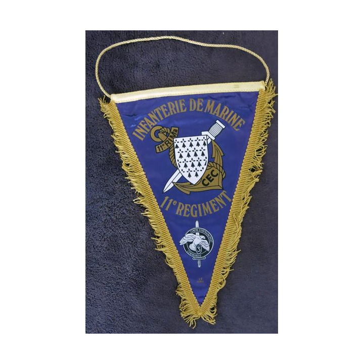 CEC 11° RIMA : fanion du CEC 11° régiment d'Infanterie de Marine 30 cm