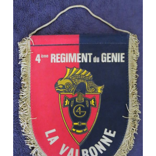 4° RG : fanion du 4° régiment de Génie de la 27° Division Alpine 27 cm