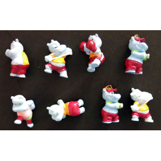 FERRERO : Figurines Série Kinder Ferrero "les Hippopotames" 8 pièces
