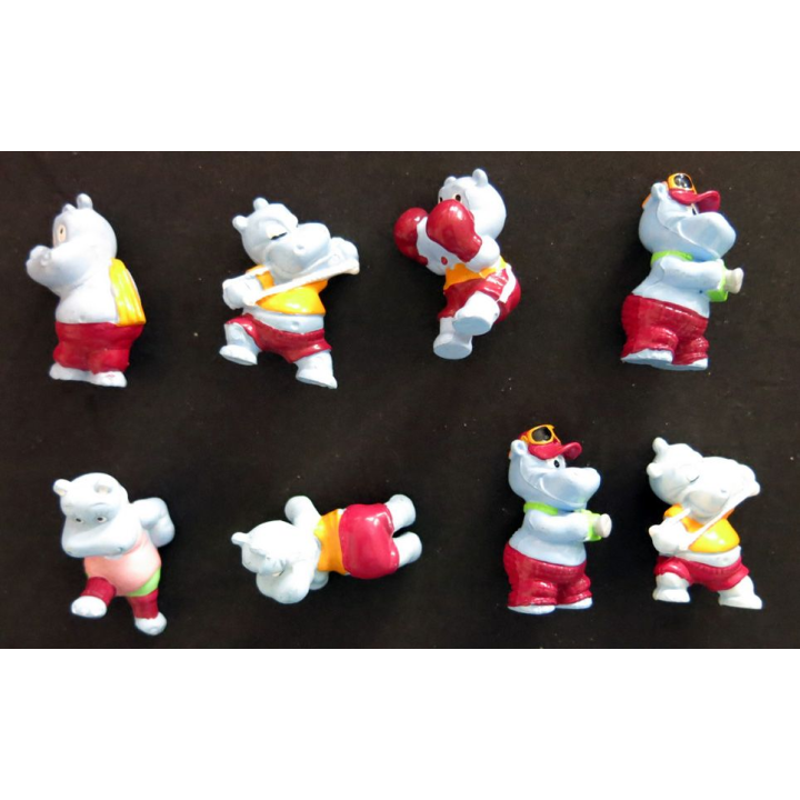 FERRERO : Figurines Série Kinder Ferrero "les Hippopotames" 8 pièces