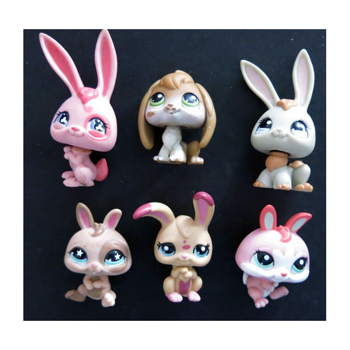 HASBRO : Figurines Littlest Pet Shop "Lapins" 6 pièces